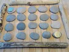 20 small flat beach pebbles stones rounded 15-30mm for smooth pebble art craft