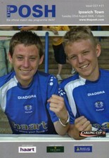 PETERBOROUGH UNITED V IPSWICH TOWN  22/8/2006 carling cup PROGRAMME