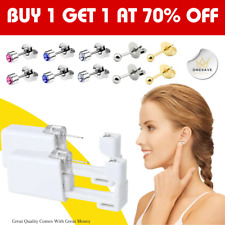 2Pcs Disposable EAR Nose Piercing Tool Gun Earring Ear Stud Gun Kit Earing Kit