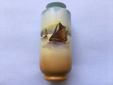 C1911 VINTAGE THE FOLEY CHINA Co WILEMANS THREE YACHTS PATTERN BONE CHINA VASE