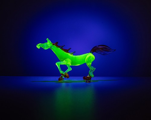 Glowing glass horse figurine - horse,