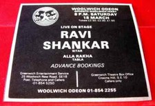 Ravi Shankar London Gig Vintage ORIG 1978 Press/Magazine ADVERT 3.5"x 3" Sitar