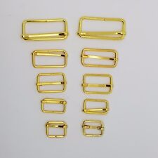 Gold Metal Sliding Bars Buckles Straps for Webbing Strap Tape Craft