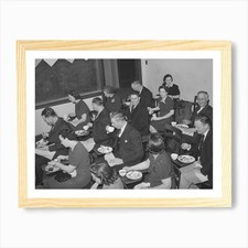 Jaycee Members And Their Wives Eati Framed Wall Art Poster Canvas Print Picture