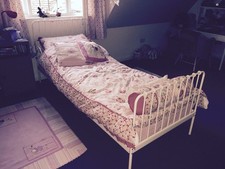 Child's White Single Bed including mattress 