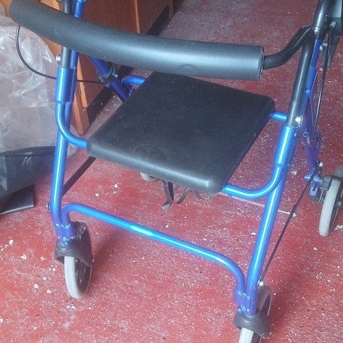 Blue wheel rollator - blue,