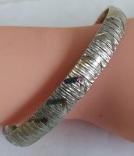 Vintage Sterling Silver Diamond Cut Patterned Bracelet