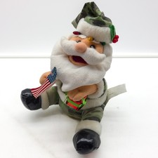 Vintage Gemmy Camo Santa Claus
