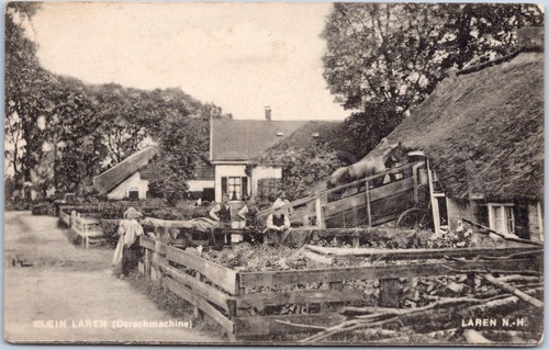 Vintage postcard threshing - postcard,