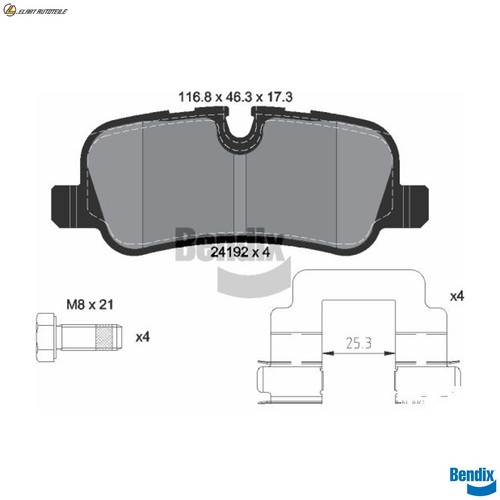 Brake pad set disc - set,