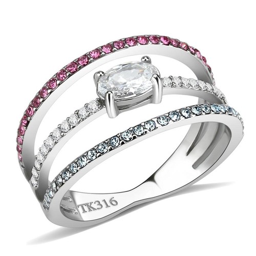 Ladies triple ring band - triple, silver