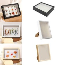 DIY Shadow Box Wood Frame with Glass Cover Large Deep Shadow Box Wood Memory Box