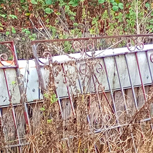 Brown metal pedestrian - metal, garden