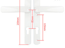 White uPVC Door Handle Set 92pz Sprung Double Glazing Pair Patio PVC Lever UK
