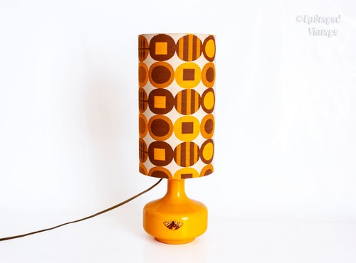 Orange ceramic table lamp - ceramic,