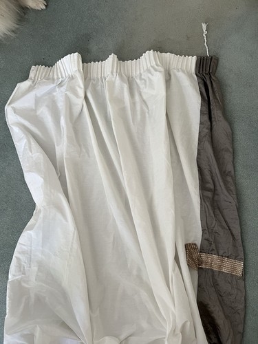 White and grey curtains - white,