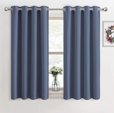 PONY DANCE Haze Blue Blackout Curtains 2 Panels 46x54” Thermal Insulated