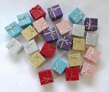 24 SMALL 4CM RING, JEWELLERY, CRAFT, ADVENT BOXES - 6 DIFF. COLOURS  RIBBON TRIM