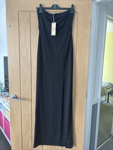 Black boob tube maxi split - boob,