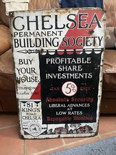 VERY RARE ENAMEL SIGN CHELSEA  PERMANENT BUILDING SOCIETY ENAMEL SIGN. 