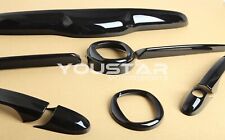 2015+ NO 500 for FIAT 500 GLOSS BLACK COMBO HANDLE WHISKER BOOT TRIMS SET POP