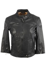 FENDI GREY VINTAGE LEATHER JACKET IT 40 UK 8