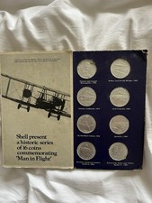 1970s Man In Flight Shell Coin Collection 12 Piece In Original Case Vintage