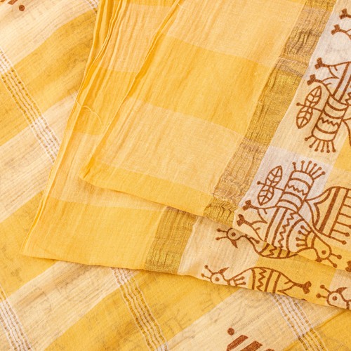 Sanskriti vintage yellow saree - sanskriti,