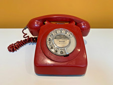 Vintage GPO 746 RED Dial Telephone With BT Cable Dated 1970's
