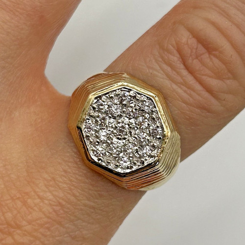 Gold signet ring - gold,