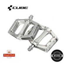 CUBE RFR CMPT Flat Platform MTB Pedals - SILVER  9/16"  437g - NEW! RRP£35