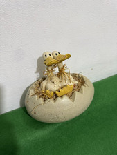 Vintage Whimsical Duck Figurine in Cracked Egg Nest – Country Farmhouse Decor