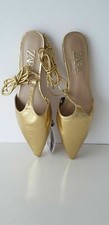  ZARA  GOLD TIED T-BAR MULES  NEW SIZES UK 4 EU 37