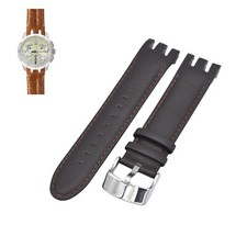 21mm Brown Leather Watch Strap