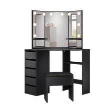 Corner Black Dressing Table