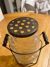 Large vase with metal cage and