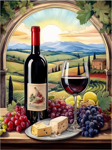 Tile mural wine themed - tile,