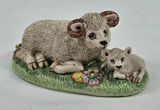 BASIL MATTHEWS Merino Ewe and Lamb / Sheep Figurine + Foil Label + Original Box