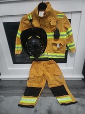 American Fireman Costume Fire Fighter Uniform Age 3-4