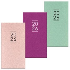 2026 Diary Slim Week To View Glitter Hardback Portable Weekly Planner Organiser