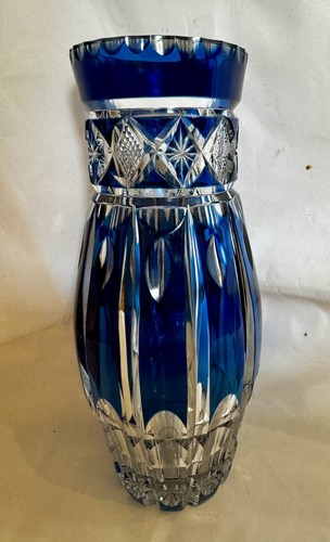 Val saint lambert blue vase - saint,