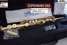 Professional Gold Straight Soprano Saxophone Saxophone Eb Low Bb High F with