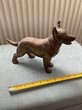 Large Vintage  brass German Shepherd Alsation ornament , dog collectable. Heavy
