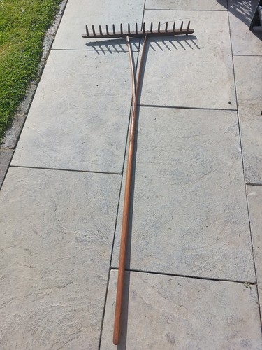 Vintage wooden hay rake - hay,