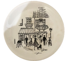 ALFRED MEAKIN Parisienne Cafe Scene 23cm Dinner Plate From The 1950’s