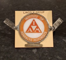  1950s Institute Of Advanced Motorists Car Badge Lincoln Group L. Wenlock 103534