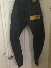 GIO GOI Navy Blue Arked Jeans Trousers 34x32