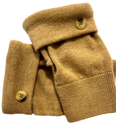 Fingerless gloves camel - fingerless, brown