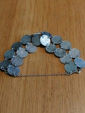 Silver 3d X20 Coin Bracelet