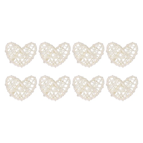 8pcs heart rattan balls - heart, vase